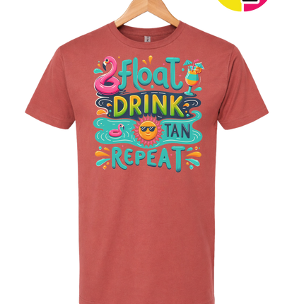 Float, Drink, Tan Repeat Vibes Tee