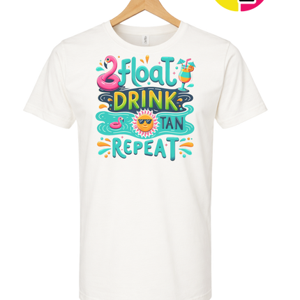Float, Drink, Tan Repeat Vibes Tee