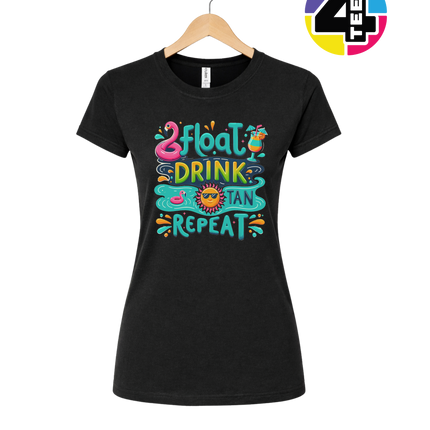 Float, Drink, Tan Repeat Vibes Women's Tee