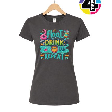 Float, Drink, Tan Repeat Vibes Women's Tee