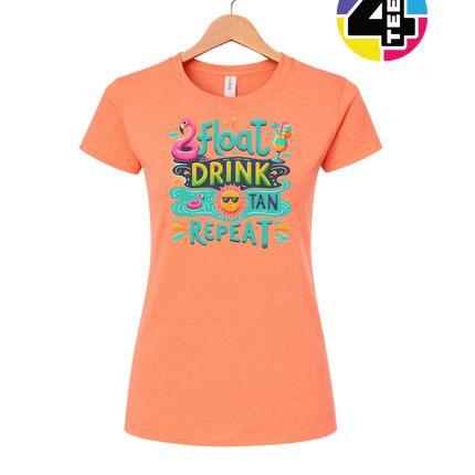 Float, Drink, Tan Repeat Vibes Women's Tee