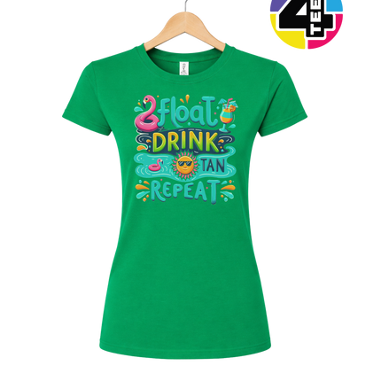 Float, Drink, Tan Repeat Vibes Women's Tee