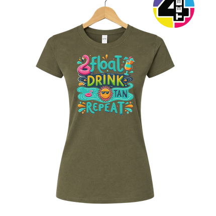 Float, Drink, Tan Repeat Vibes Women's Tee