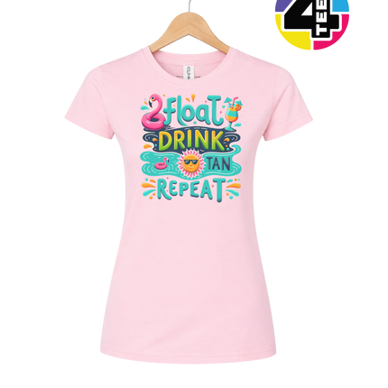Float, Drink, Tan Repeat Vibes Women's Tee