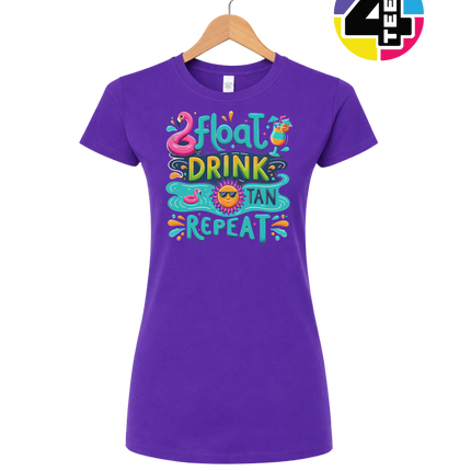 Float, Drink, Tan Repeat Vibes Women's Tee