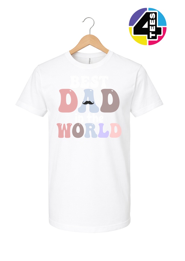 Groovy Moustache Best Dad Tee