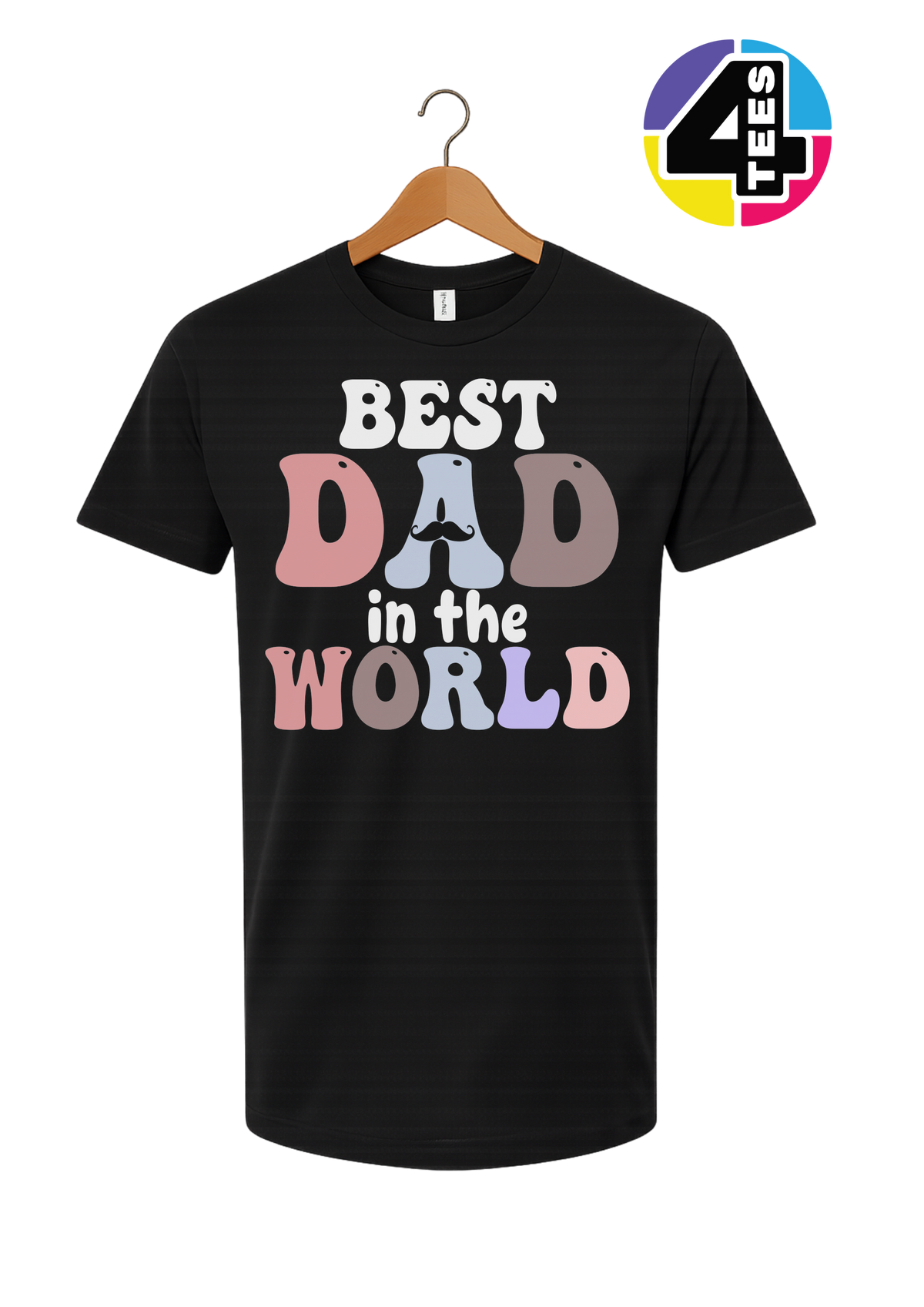 Groovy Moustache Best Dad Tee