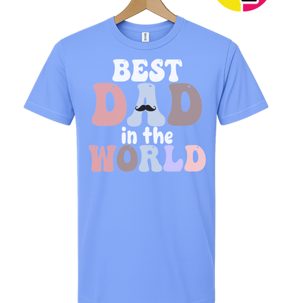 Groovy Moustache Best Dad Tee