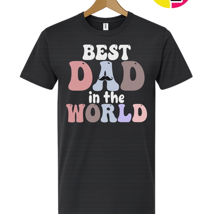 Groovy Moustache Best Dad Tee