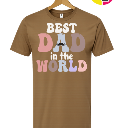 Groovy Moustache Best Dad Tee