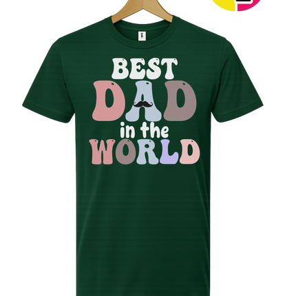Groovy Moustache Best Dad Tee