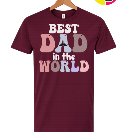 Groovy Moustache Best Dad Tee