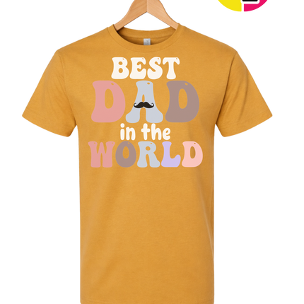 Groovy Moustache Best Dad Tee