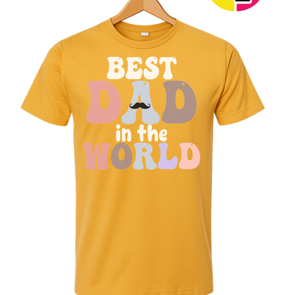Groovy Moustache Best Dad Tee