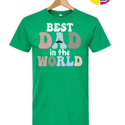Groovy Moustache Best Dad Tee