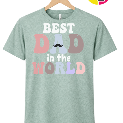 Groovy Moustache Best Dad Tee