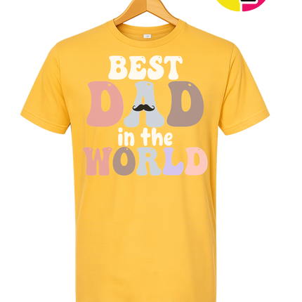 Groovy Moustache Best Dad Tee