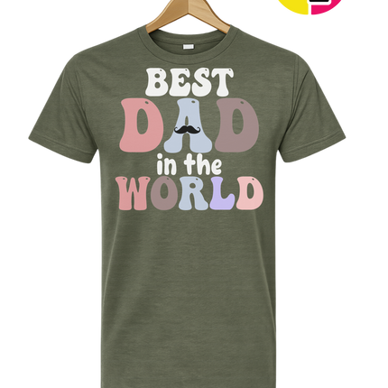Groovy Moustache Best Dad Tee