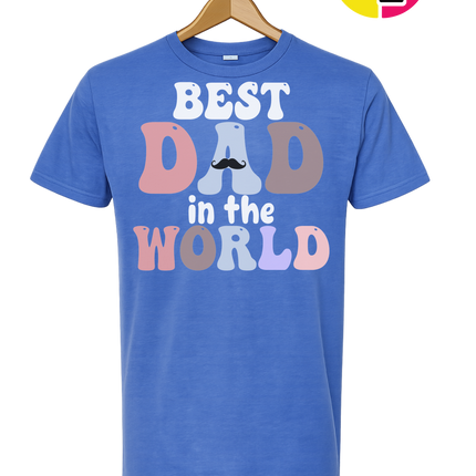 Groovy Moustache Best Dad Tee