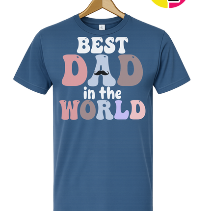 Groovy Moustache Best Dad Tee