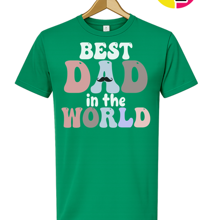 Groovy Moustache Best Dad Tee