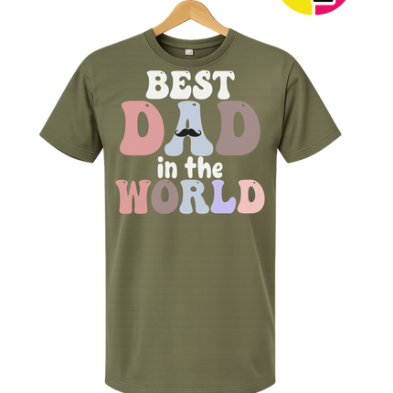 Groovy Moustache Best Dad Tee