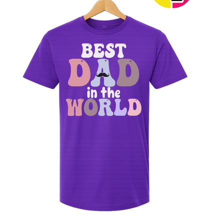 Groovy Moustache Best Dad Tee