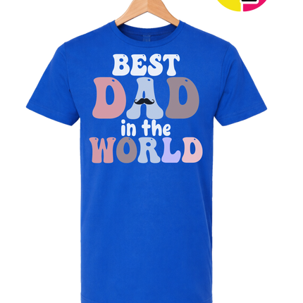 Groovy Moustache Best Dad Tee