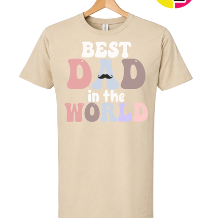 Groovy Moustache Best Dad Tee