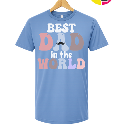 Groovy Moustache Best Dad Tee