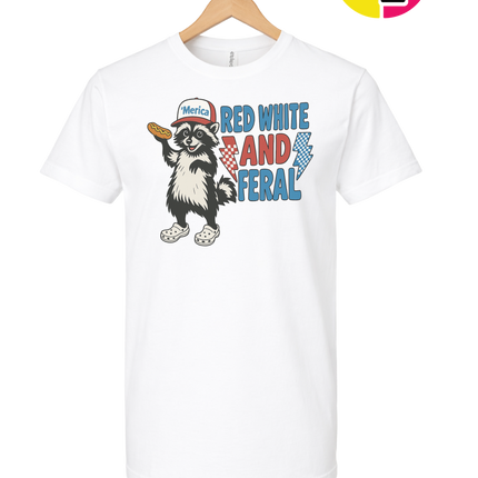 Red, White And Feral Checkered Tee