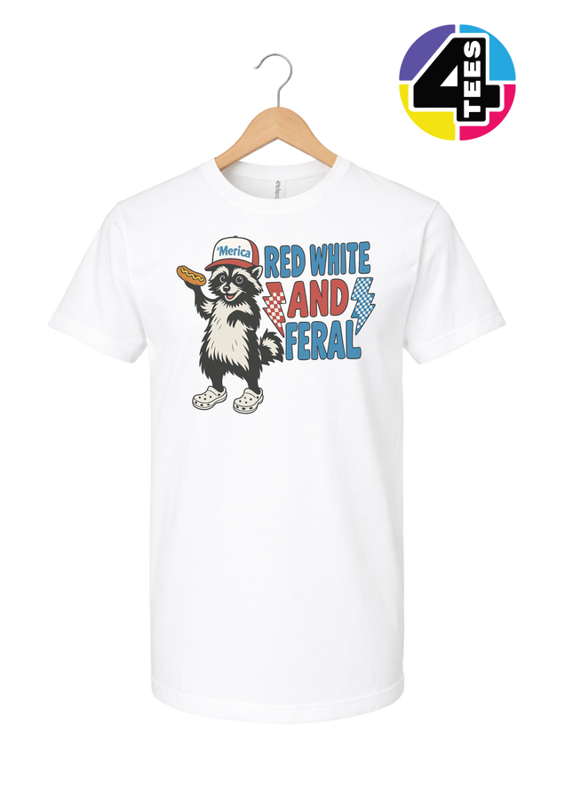 Red, White And Feral Checkered Tee