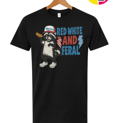 Red, White And Feral Checkered Tee