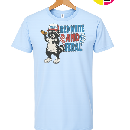 Red, White And Feral Checkered Tee