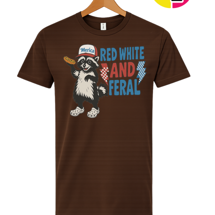 Red, White And Feral Checkered Tee