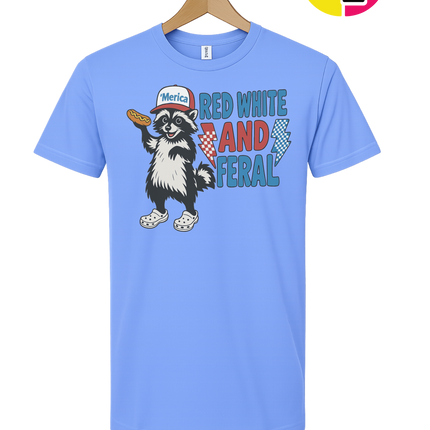 Red, White And Feral Checkered Tee