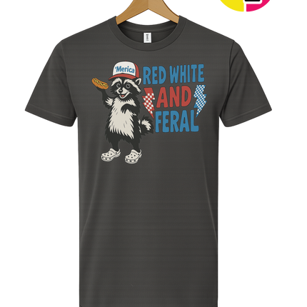 Red, White And Feral Checkered Tee