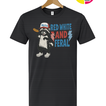 Red, White And Feral Checkered Tee