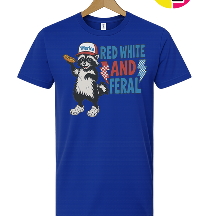 Red, White And Feral Checkered Tee