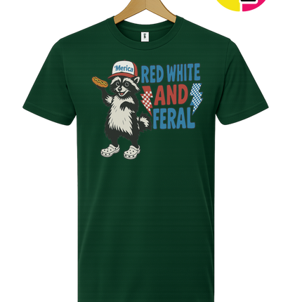 Red, White And Feral Checkered Tee