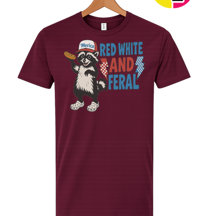 Red, White And Feral Checkered Tee