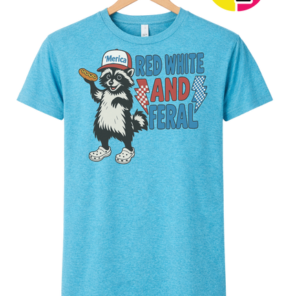 Red, White And Feral Checkered Tee