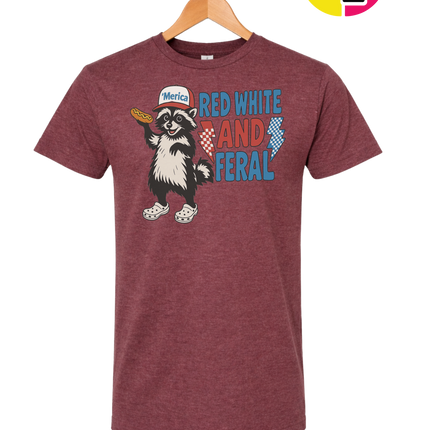 Red, White And Feral Checkered Tee