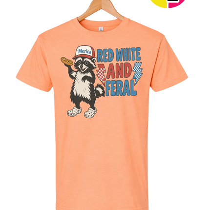 Red, White And Feral Checkered Tee