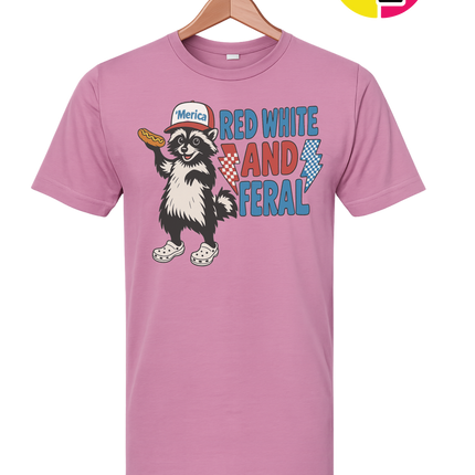 Red, White And Feral Checkered Tee