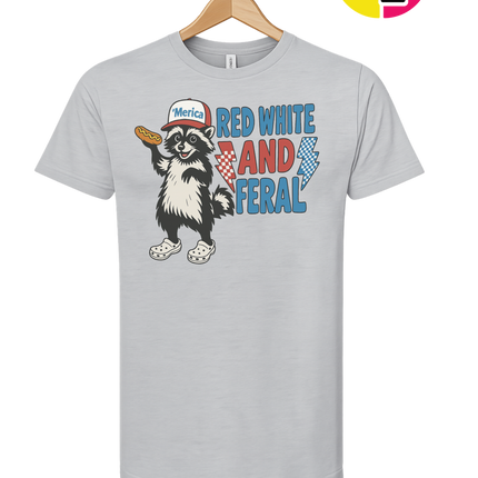 Red, White And Feral Checkered Tee