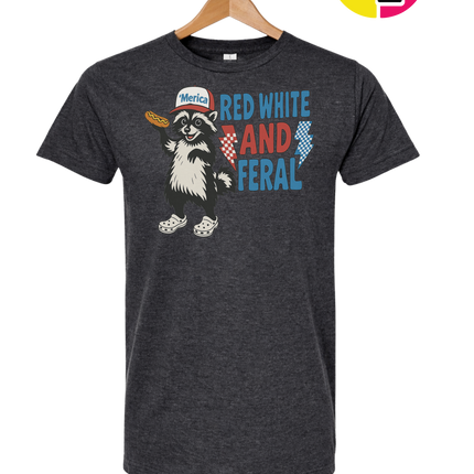 Red, White And Feral Checkered Tee