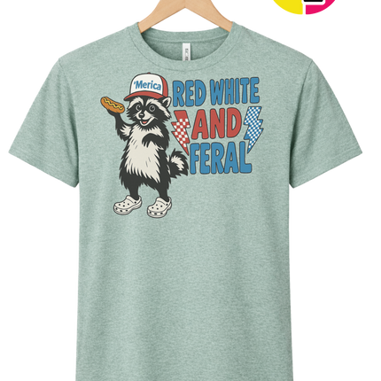 Red, White And Feral Checkered Tee