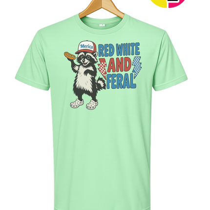 Red, White And Feral Checkered Tee