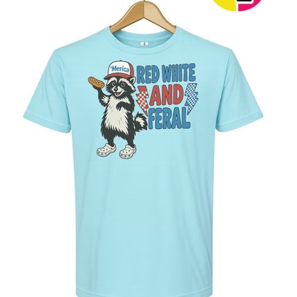 Red, White And Feral Checkered Tee